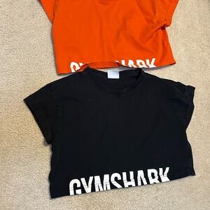 Gymshark Black and Orange Crop Tops Athletic Style